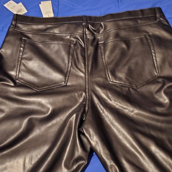 Abercrombie & Fitch Pants Sz 35R Faux Leather 90s Straight Ultra High Rise 14/16 - Picture 11 of 15